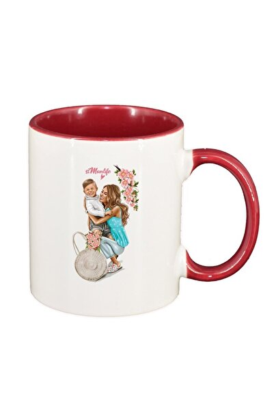 INOVATIX Cana alba personalizata, Princess, Mama Copil, Fetita, interior rosu...