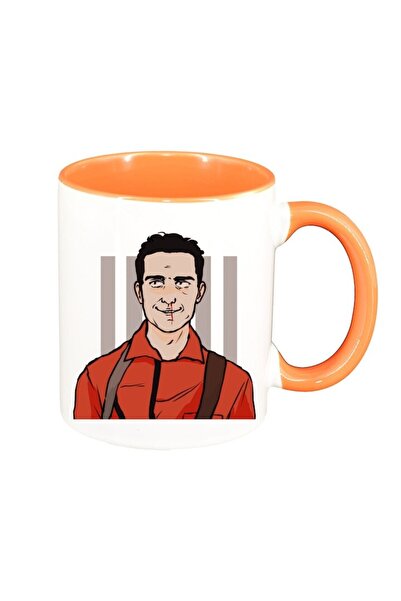 INOVATIX Εξατομικευμένη λευκή κούπα, La Casa De Papel, πορτοκαλί εσωτερικό, D...