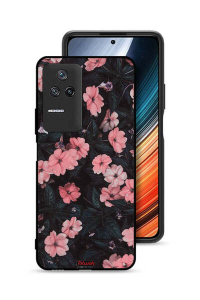 Tolwak غطاء حماية لهاتف شاومي بوكو F4 - لون الخوخ والورود الصغيرة