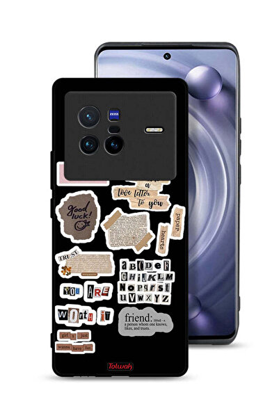 Tolwak غطاء حماية لهاتف Vivo X80 مع ملصقات اقتباسات الحظ السعيد