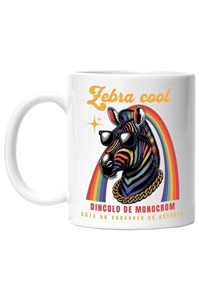 INOVATIX Cana alba personalizata, zebra cool, dincolo de monocrom te asteapta...