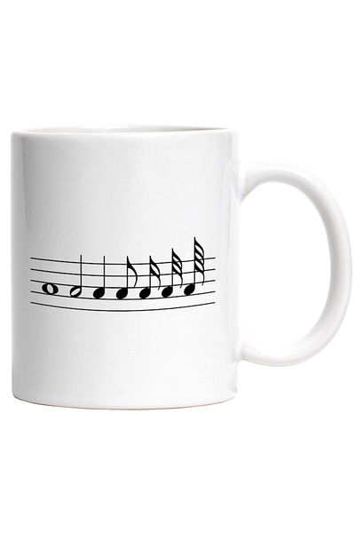 INOVATIX Personalized white mug, some musical notes - instrumental melody music, INOVATIX®. 330ml