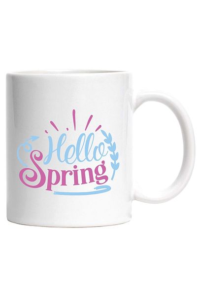 INOVATIX Personalized white mug, Hello, spring - good spring flowers nature, INOVATIX®. 330ml
