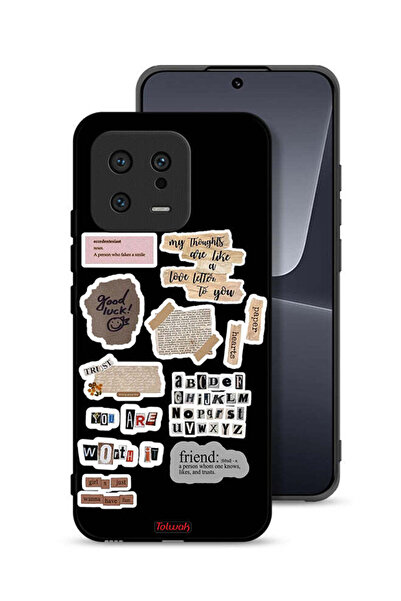 Tolwak غطاء حماية لهاتف شاومي 13 مع ملصقات اقتباسات الحظ السعيد