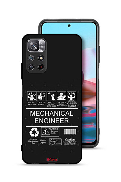 Tolwak غطاء حماية لهاتف شاومي ريدمي نوت 11 4G، ملصق مهندس ميكانيكي