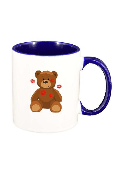 INOVATIX Cana alba personalizata, Teddy, interior albastru inchis, D335, INOVATIX®. 330ml