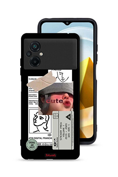 Tolwak Xiaomi Poco M5 4G Protective Case Cover Cute Sticker
