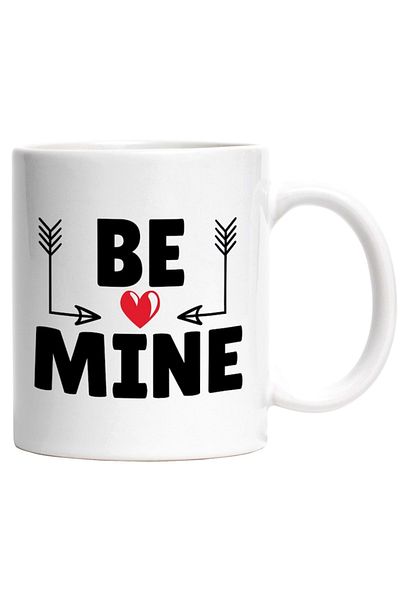 INOVATIX Personalized white mug, heart and letter in English Be mine - be mine, INOVATIX®. 330ml