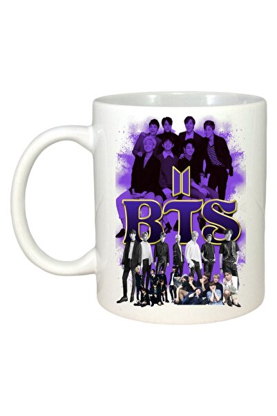 INOVATIX Cana Alba Personalizata, Formatia/trupa Bts 9, Maner Si Interior Alb, ®. 330ml