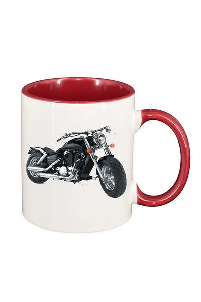 INOVATIX Personalized white mug, Motor, red interior, D43, INOVATIX®. 330ml