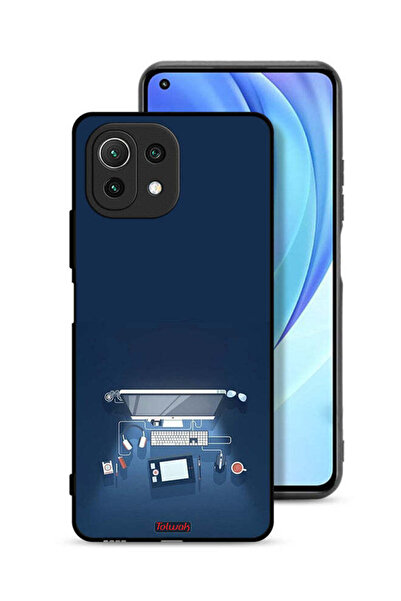 Tolwak غطاء حماية لجهاز شاومي مي 11 لايت بتصميم فني على شكل مكتب كمبيوتر