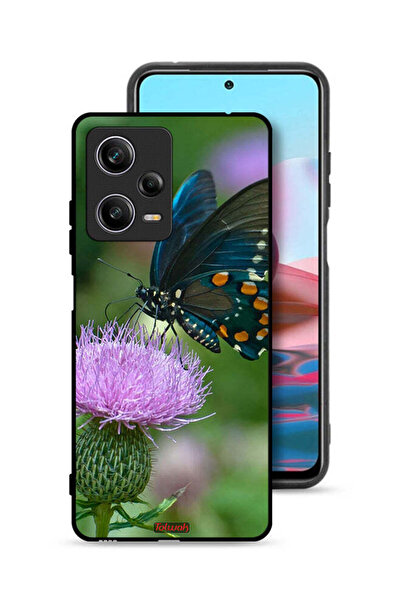 Tolwak غطاء حماية لهاتف شاومي ريدمي نوت 12 برو بتصميم فراشة على زهرة