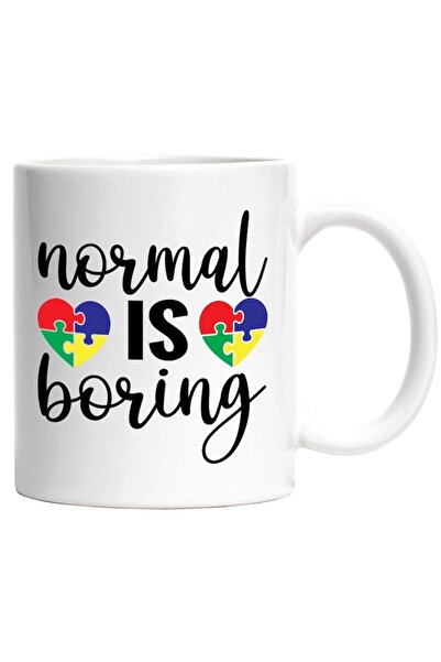 INOVATIX Персонализирана бяла чаша, Нормалното е скучно - нормалното е скучно...
