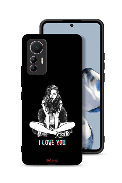 Tolwak غطاء حماية لهاتف شاومي 12 لايت برسومات "أحبك"