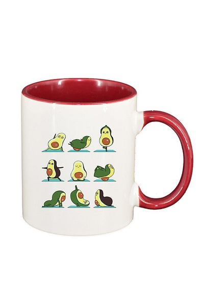 INOVATIX Personalized white mug, Avocado, dark red interior, D1456, INOVATIX®. 330ml