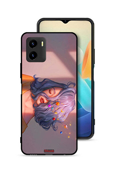 Tolwak غطاء حماية Vivo Y15s بتصميم فتاة وفن الفضاء