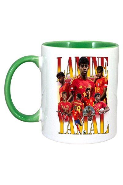 INOVATIX Cana Alba Personalizata, Yamal Lamine Spania, Maner Si Interior Verd...