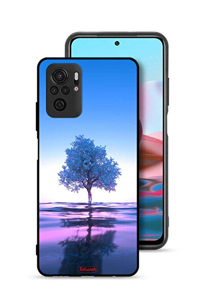 Tolwak غطاء حماية لهاتف شاومي ريدمي نوت 10 4G، شجرة نيون، جسم مائي، انعكاس فن...
