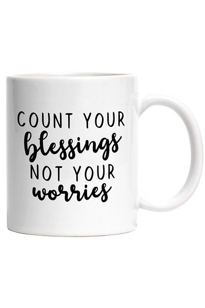 INOVATIX Personalized white mug, Count your blessings, not your worries, INOVATIX®. 330ml