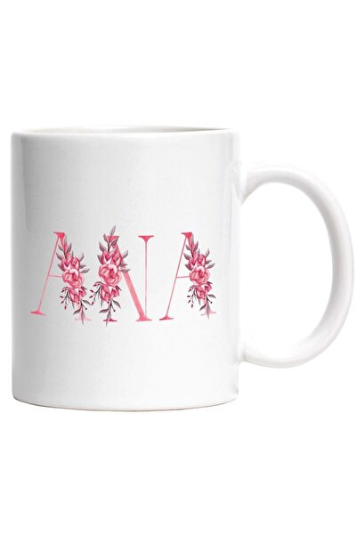 INOVATIX Cana alba personalizata, Numele Ana, Floral, Colorat, Creativ, Frumo...