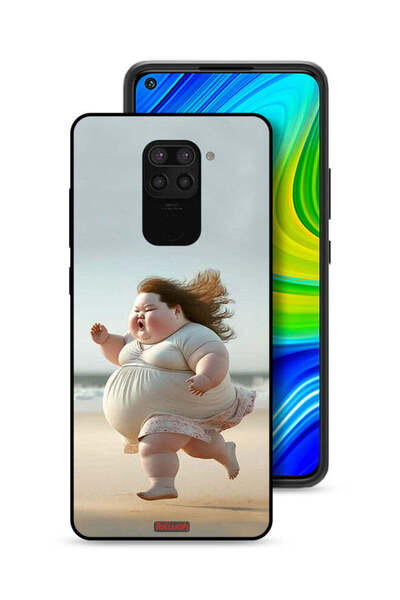 Tolwak غطاء حماية لهاتف شاومي ريدمي نوت 9 - فتاة سمينة تركض