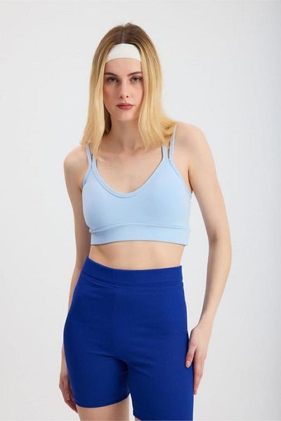 boutich Women's Back Cross Strap Crop Bluz