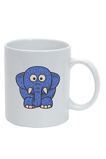 INOVATIX Cană albă personalizată, Elefant desenat, alb, D988, INOVATIX®. 330ml