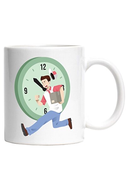 INOVATIX Cana alba personalizata, Ceas, Livrator, Colet, Timp, INOVATIX®. 330ml