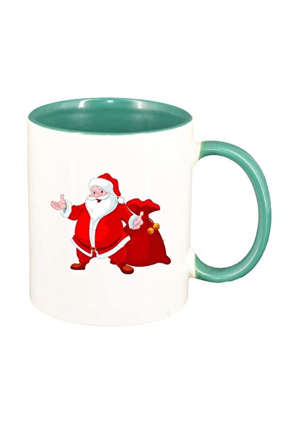 INOVATIX Cana alba personalizata, Mos Craciun, interior verde, D162, INOVATIX...