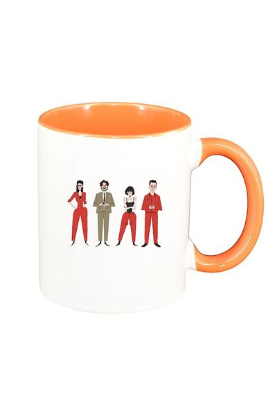 INOVATIX Personalized white mug, La Casa De Papel, orange interior, D1484, INOVATIX®. 330ml
