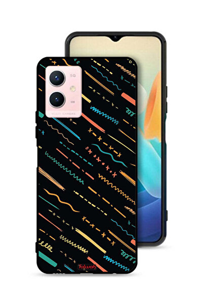 Tolwak Vivo Y33s 5G Protective Case Cover X Lines Abstract Pattern