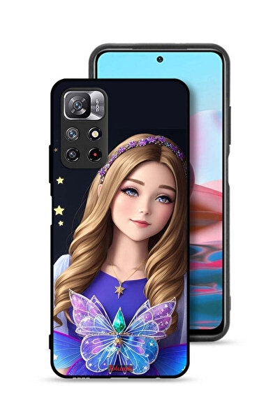 Tolwak غطاء حماية لهاتف شاومي ريدمي نوت 11 4G بتصميم فتاة فراشة لطيفة