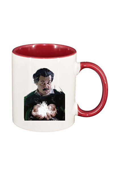 INOVATIX Εξατομικευμένη λευκή κούπα, Narcos - Pablo Escobar, σκούρο κόκκινο ε...