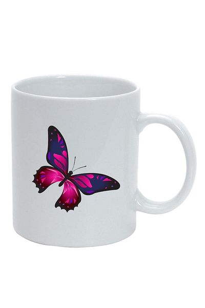 INOVATIX Cana alba personalizata, Butterfly, alb, D959, INOVATIX®. 330ml