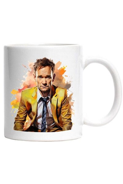 INOVATIX Cana alba personalizata, Barney Stinson, Costum, Cravata, Seriale TV, Ilustratie, INOVATIX®. 330ml
