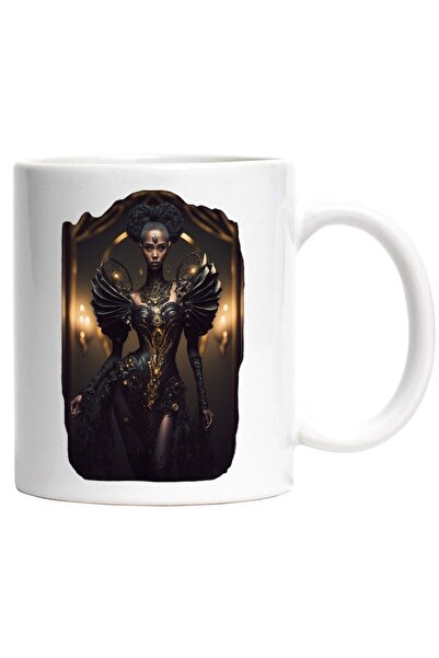 INOVATIX Cana alba personalizata, Femeie, Fantasy, Sci-Fi, Elegant, Fashion, ...