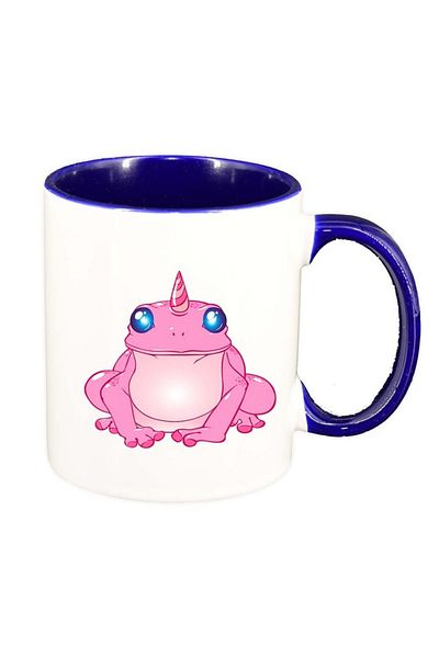 INOVATIX Personalized white mug, Magic Frog, dark blue interior, D963, INOVATIX®. 330ml