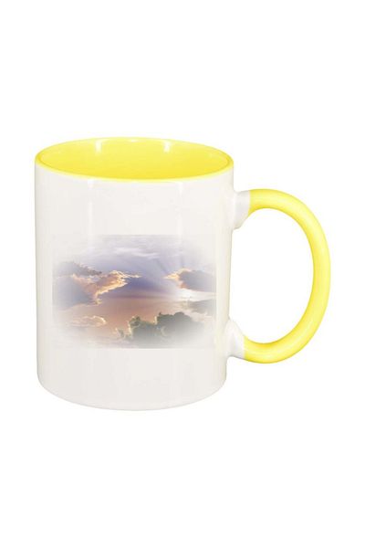 INOVATIX Personalized white mug, Picture, yellow interior, D256, INOVATIX®. 330ml