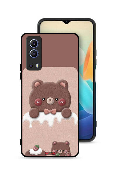 Tolwak غطاء حماية لهاتف Vivo Y72 5G بطبعة دب الفراولة