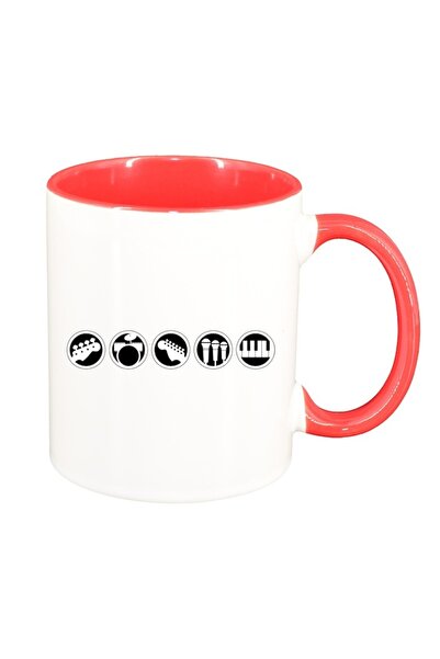 INOVATIX Cana alba personalizata, Music, interior rosu, D1440, INOVATIX®. 330ml