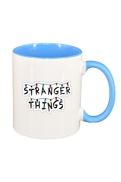 INOVATIX Personalized white mug, Stranger Things, blue interior, D1297, INOVATIX®. 330ml
