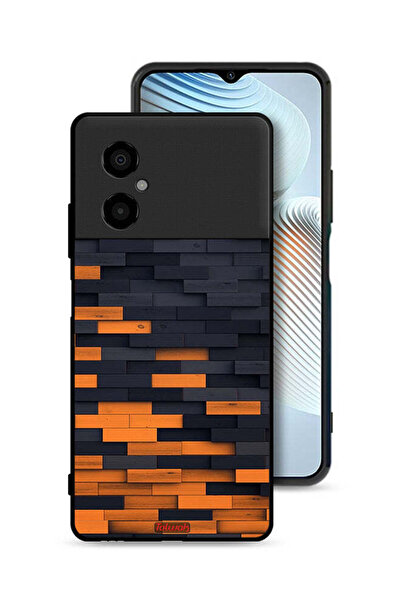 Tolwak Xiaomi Poco M4 5G Protective Case Cover Wooden Wall