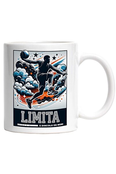 INOVATIX Cana alba personalizata, Om jucand baschet motivational LIMITA E DIN...