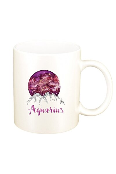 INOVATIX Cană albă personalizată, Zodiac, Vărsător, D1386, INOVATIX®. 330ml