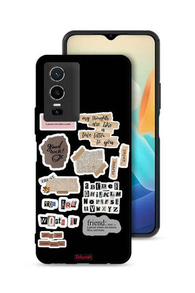 Tolwak غطاء حماية لهاتف Vivo Y76 5G بملصقات عبارات الحظ السعيد