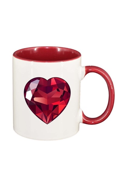 INOVATIX Cana alba personalizata, Love, interior rosu, D382, INOVATIX®. 330ml