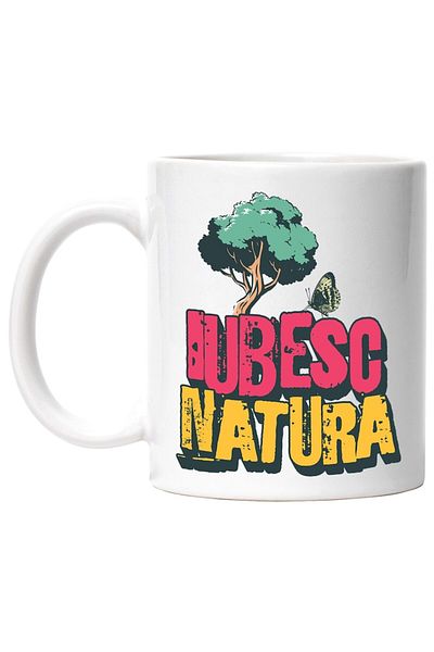 INOVATIX Personalized white mug, I love nature butterfly tree clean planet, INOVATIX®. 330ml