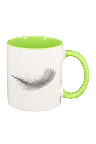 INOVATIX Cana alba personalizata, Feather, interior verde deschis, D231, INOV...