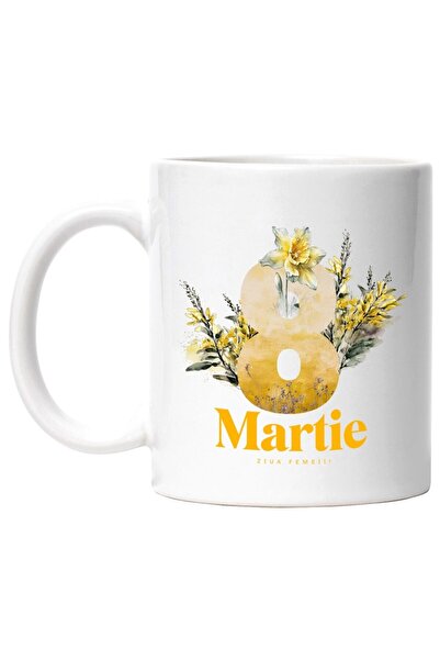 INOVATIX Cana alba personalizata, 8 Martie Ziua Femeii Sarbatoare Mama Flori,...