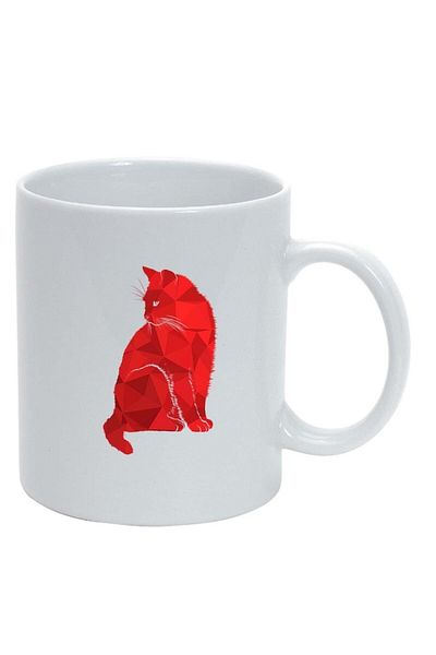 INOVATIX Personalized white mug, Colorful Cat, white, D983, INOVATIX®. 330ml